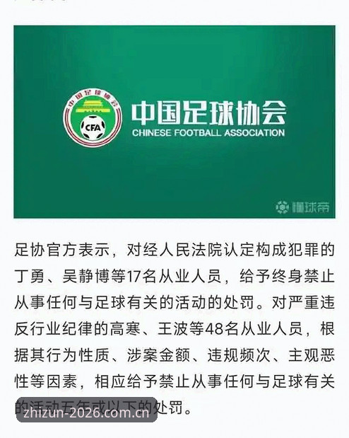 中国足协第三批禁足名单公布！5大关键点解读这场足球风暴的66人处罚详情